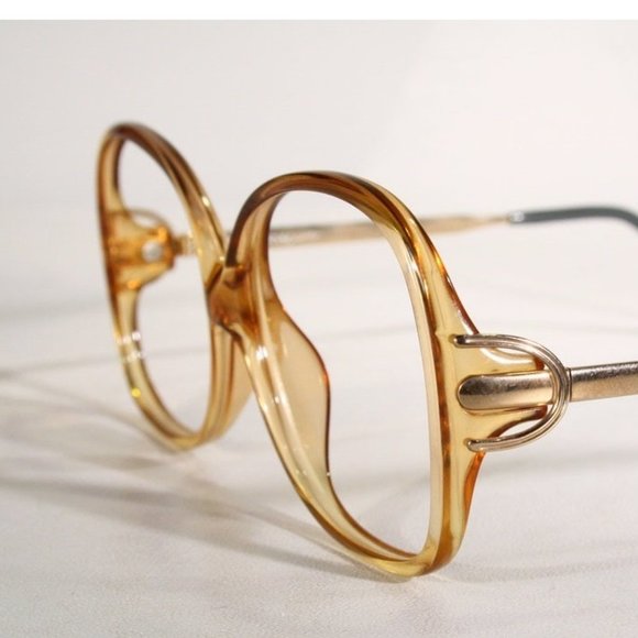 Vintage Viennaline Frame Austria 3076 Optyl Honey Amber Eyeglass Frame - Picture 2 of 7